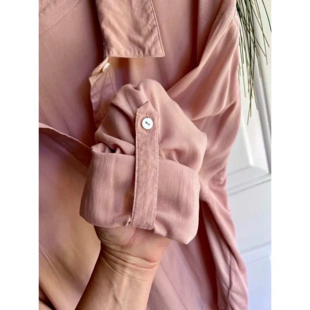 A New Day Hi-low Pink/Blush/Mauve Long Sleeve Button Up Blouse/Top/Shirt Size L - Image 8