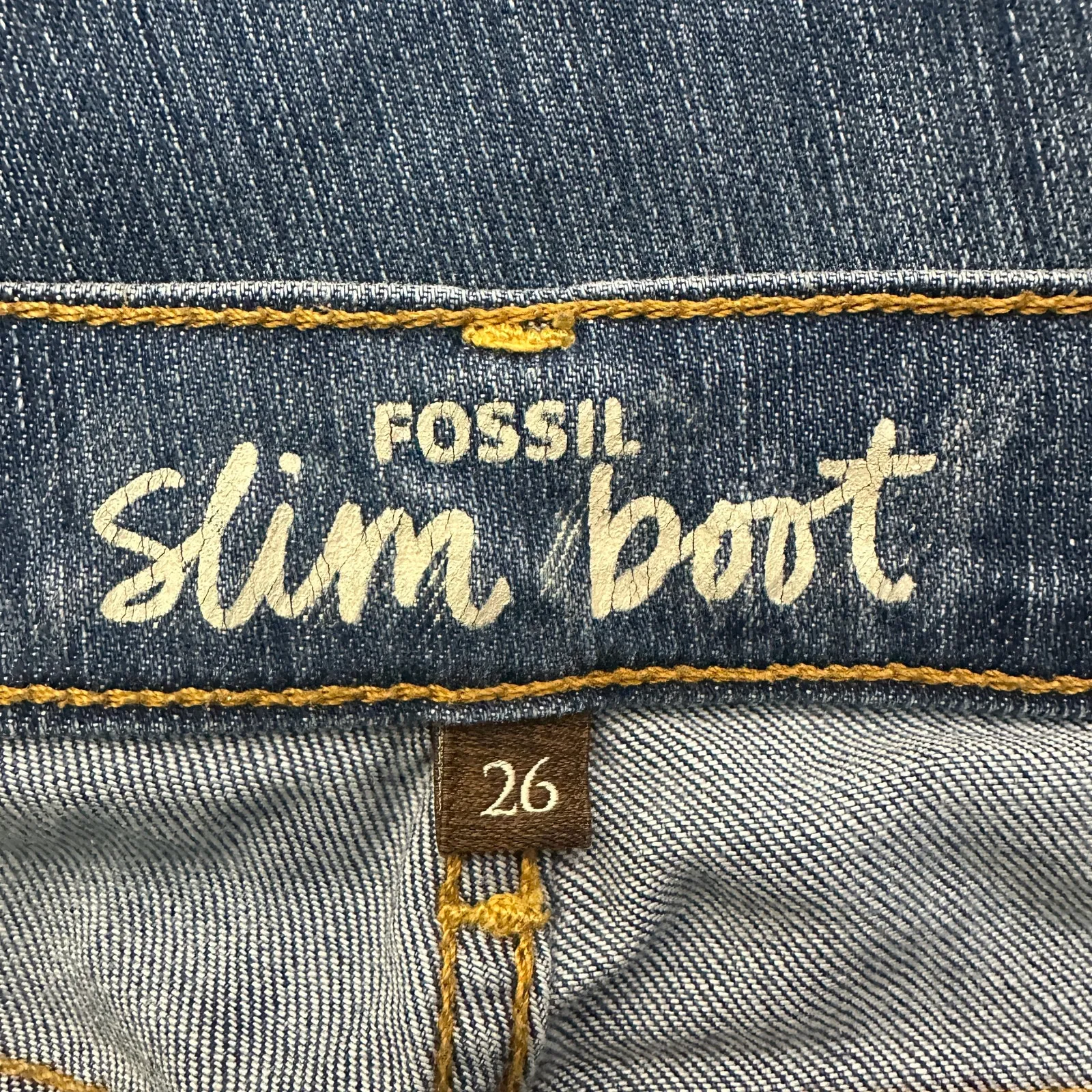 Fossil Slim Bootcut Jeans Women's Size 26 Medium Wash Denim Stretch - Image 6