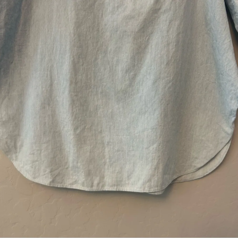 Tibi chambray off the shoulder tie sleeve blouse top size 0 - Image 13