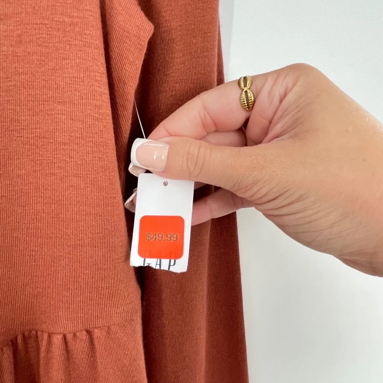 GAP Women's Brown Long Sleeve Mockneck Stretch Knit Tiered Mini Dress‎ Size XS - Image 9