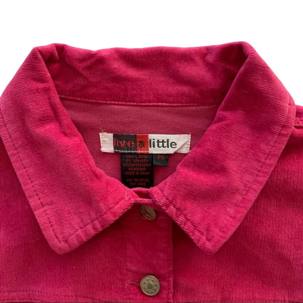 Via Penny Lane Reworked Apparel | The Rolling Stones Pink Corduroy Jacket Small - Image 4