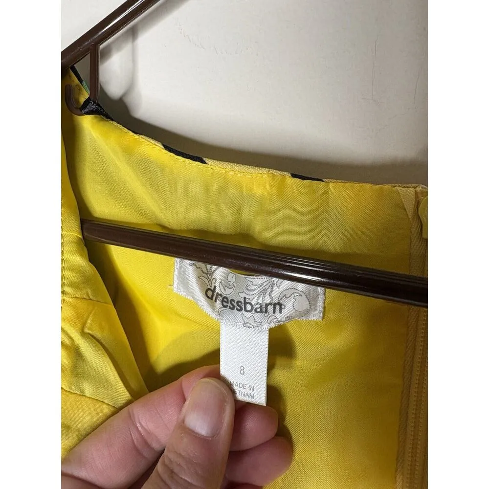 Dressbarn Womens Size 8 Dress Babydoll Floral Stretch Sleeveless Pleated VNeck - Image 5