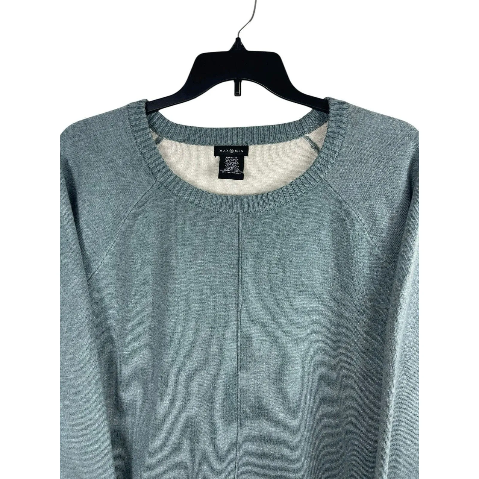 Max & Mia XXL Seafoam Blue Gray Knit Pullover Sweater Sweatshirt Soft Cozy Warm - Image 2