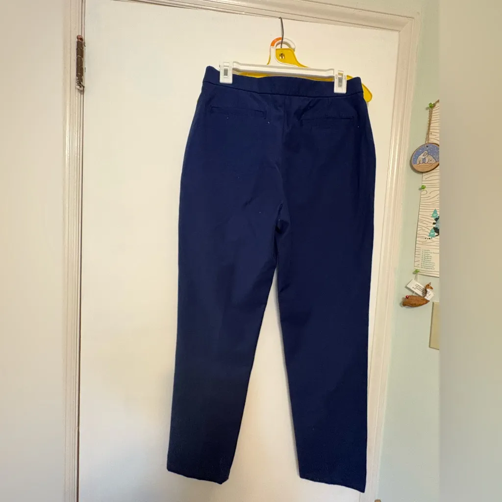 NWT Women’s Lands’ End Deep Sea Navy High‎ Rise Pintuck Pencil Ankle Pants Sz 4 - Image 3
