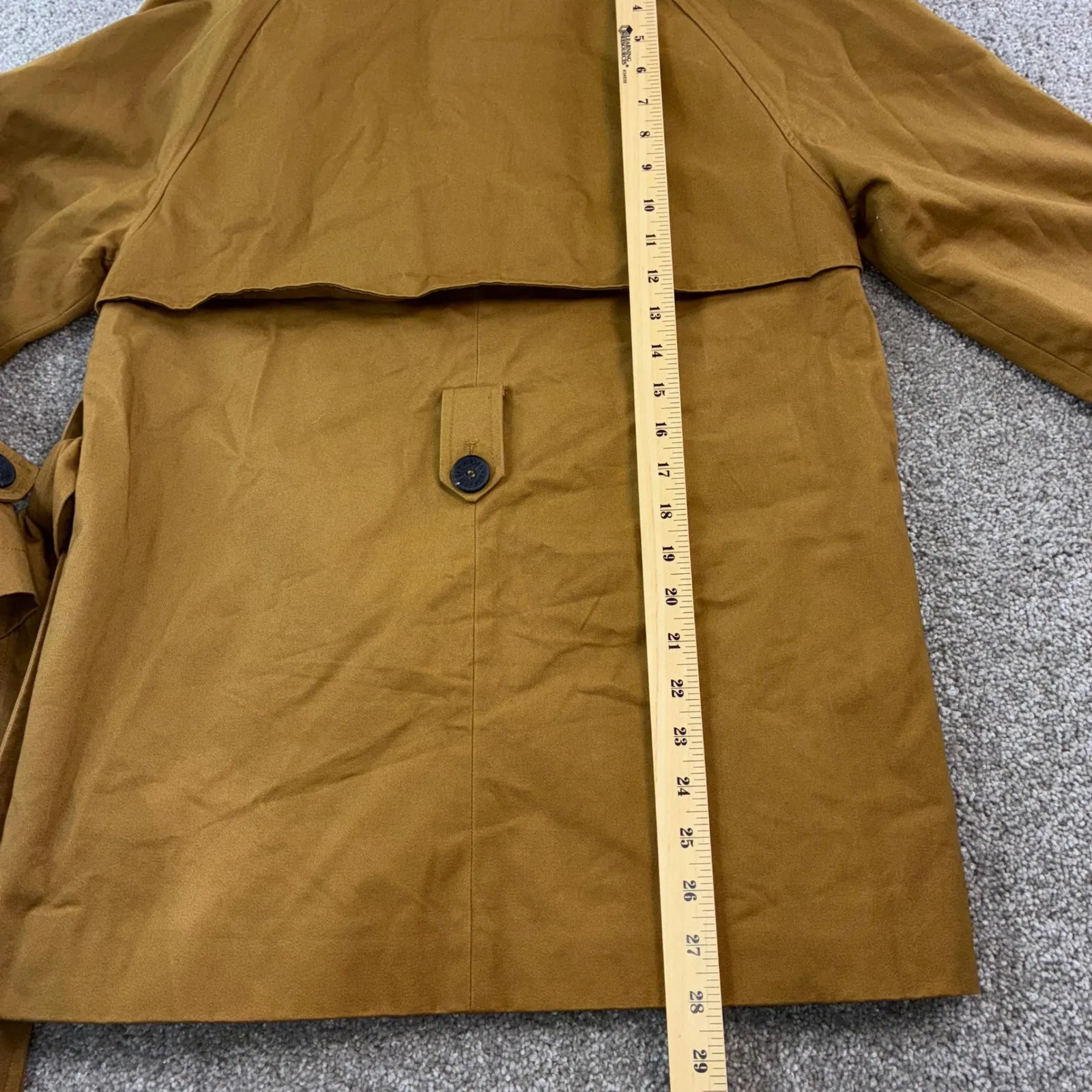 Avec Les Filles Women Small Mustard Yellow Double‎ Breasted Trench Coat Belted - Image 8