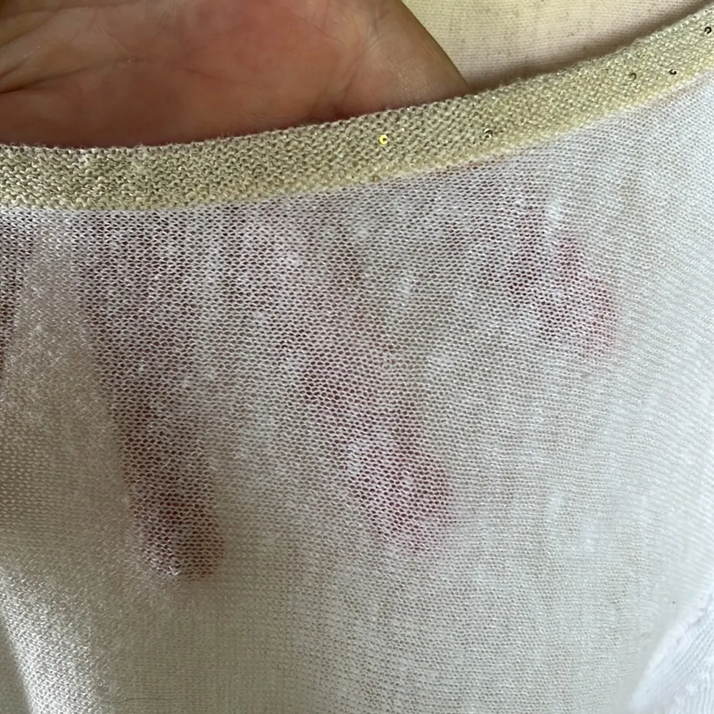 Lafayette 148 Linen Blend Sequin Trim Sweater - Image 3