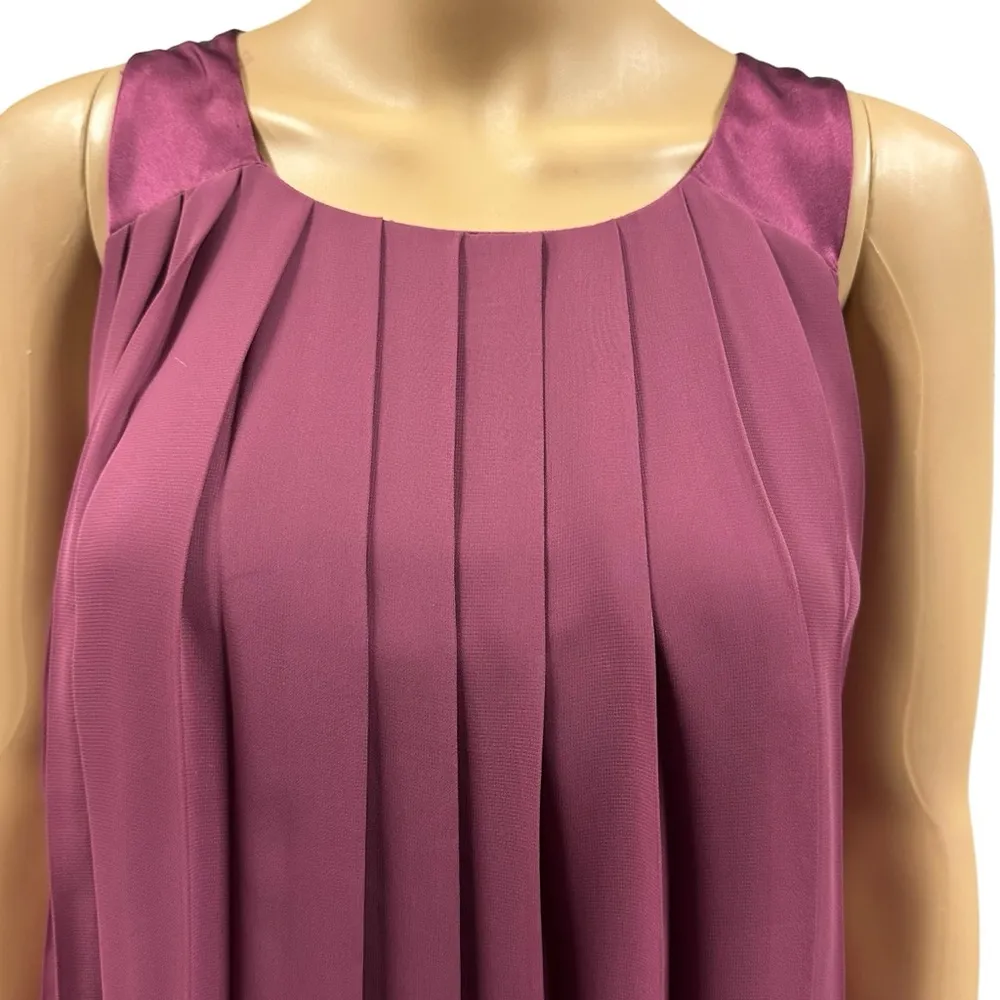 Liz Lange Maternity Sleeveless Pleated Overlay Tie Belted Waist Blouse Small - Image 2