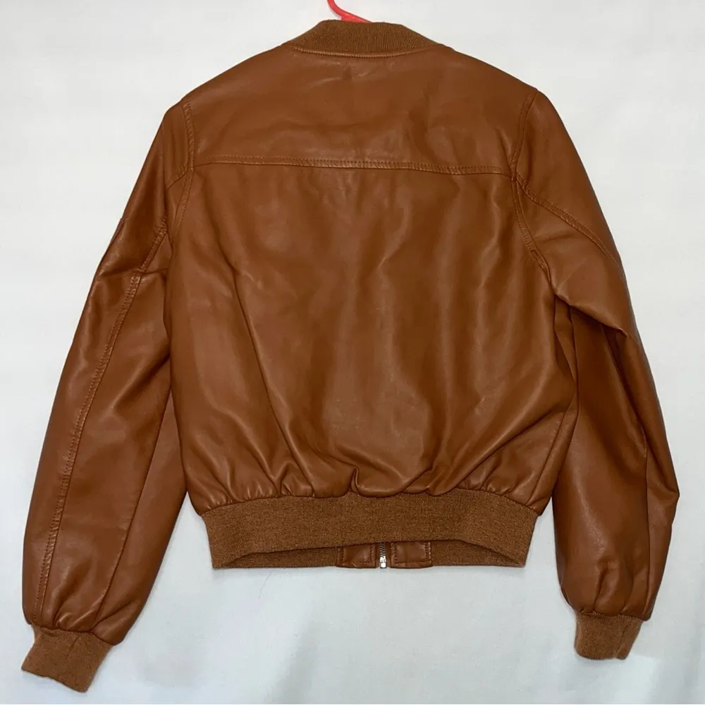 Ambiance Faux Leather Jacket Tan - Image 2