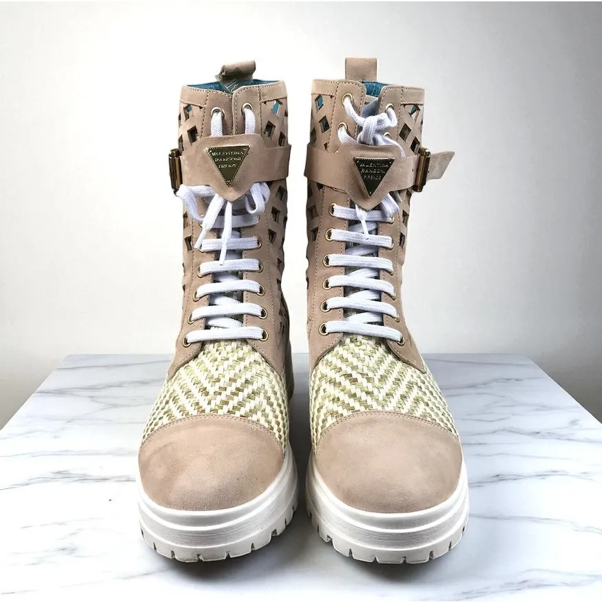 VALENTINA RANGONI Firenze Bree in Sand Shoes Sz 7.5 Rare Designer Boho Unique White - Image 3