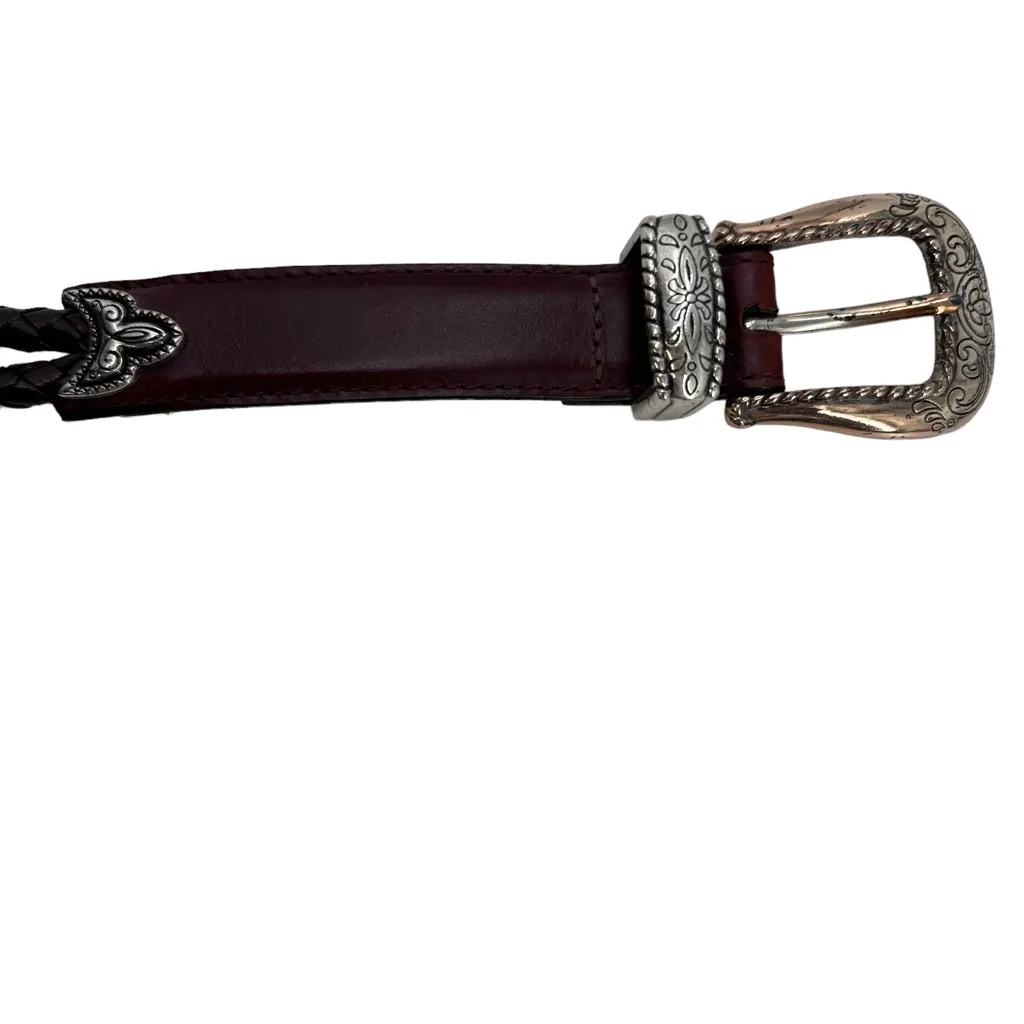 Vintage Brighton Women's Belt Size Medium 30 Brown Leather‎ & Braided Leather - Image 6
