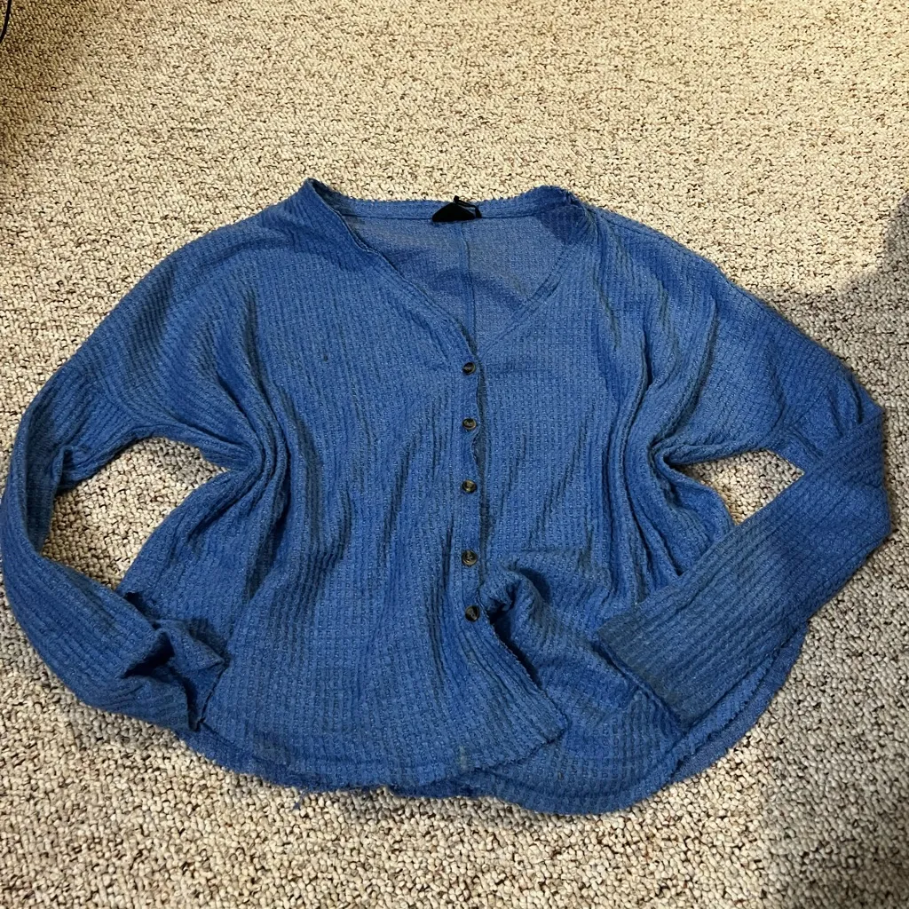 Urban Outfitters Out from Under JoJo Button-Up Waffle Knit Top - Image 4