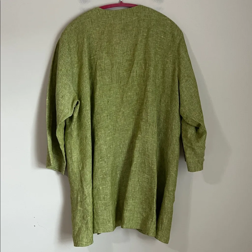 FLAX 100% Linen Oversized Tunic Shirt Tunic Pockets Lagenlook Boho Sz Large - Image 5