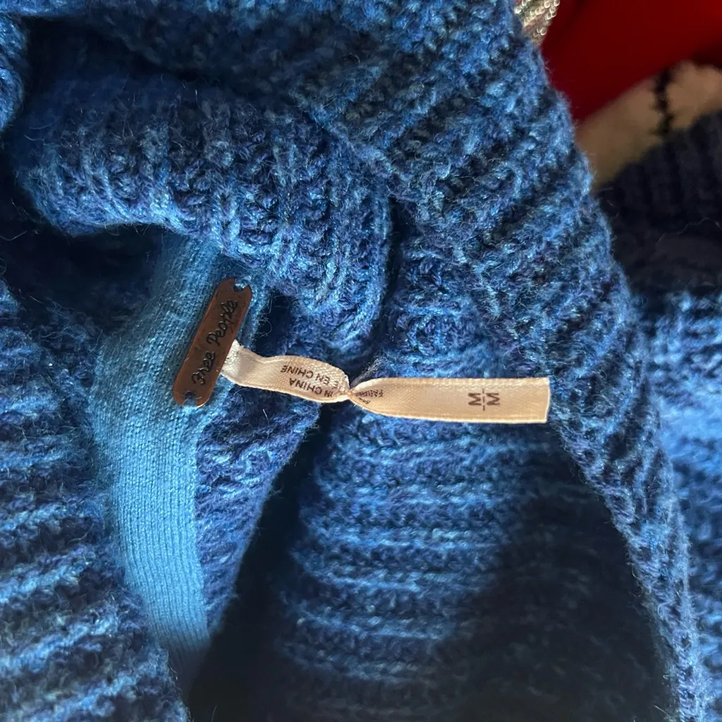 Free People Eleven Turtleneck Blue Sweater - Image 4