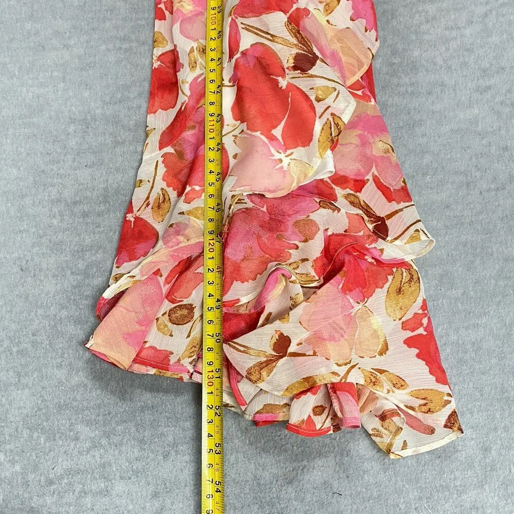 London Times Vacation Women 12 Floral Ruffled Romantic Preppy Maxi Flowy Dress - Image 9