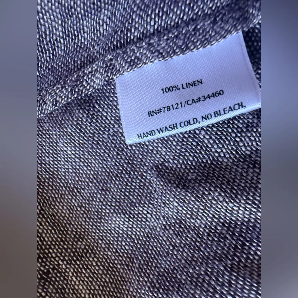 Eileen Fisher gray Sleeveless Sheath Midi linen Button Dress Size XS - Image 12