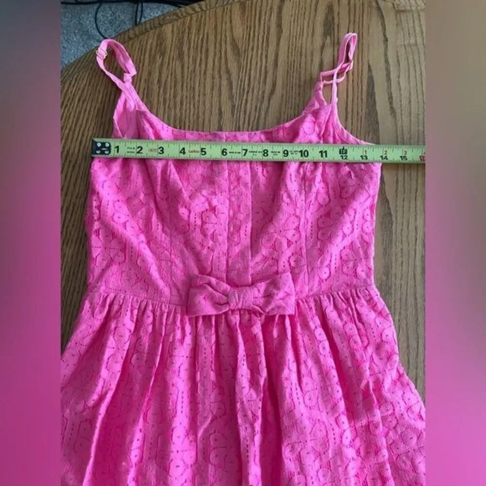 Lilly Pulitzer Pink Lace Dress Size 2 Bow Valentine Love Barbie Core Date Night - Image 10