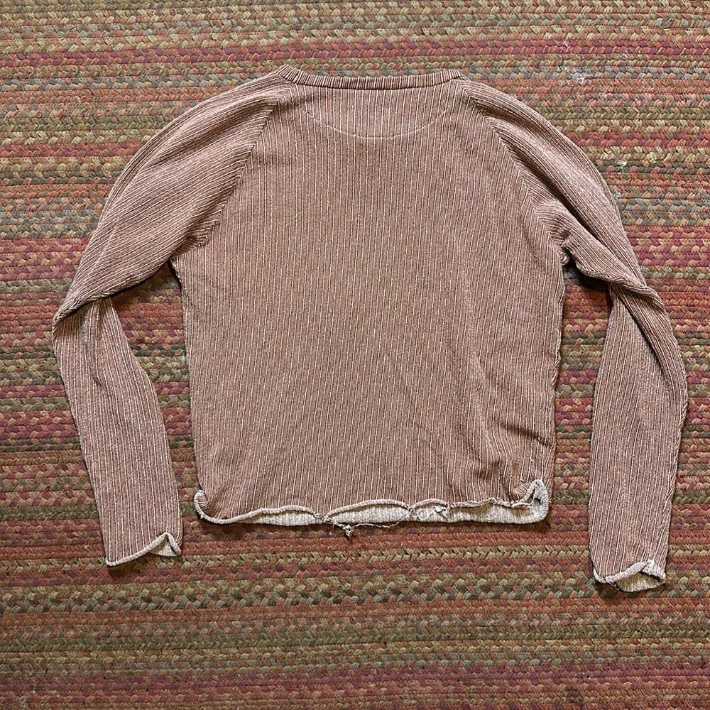 ALBION BURNT ORANGE STRIPED PULLOVER SWEATER - Image 5