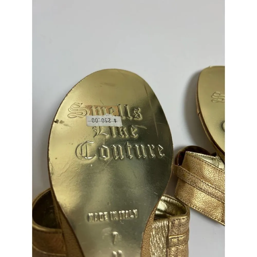 Juicy Couture Smells Like Couture Rita Gold Sandals NEW Sz. 7 - Image 3