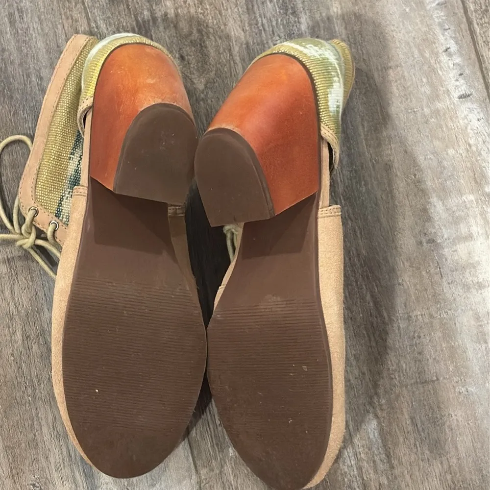 ANTHROPOLOGIE Latigo Soliel Booties Lace Up Straw size 8 - Image 8