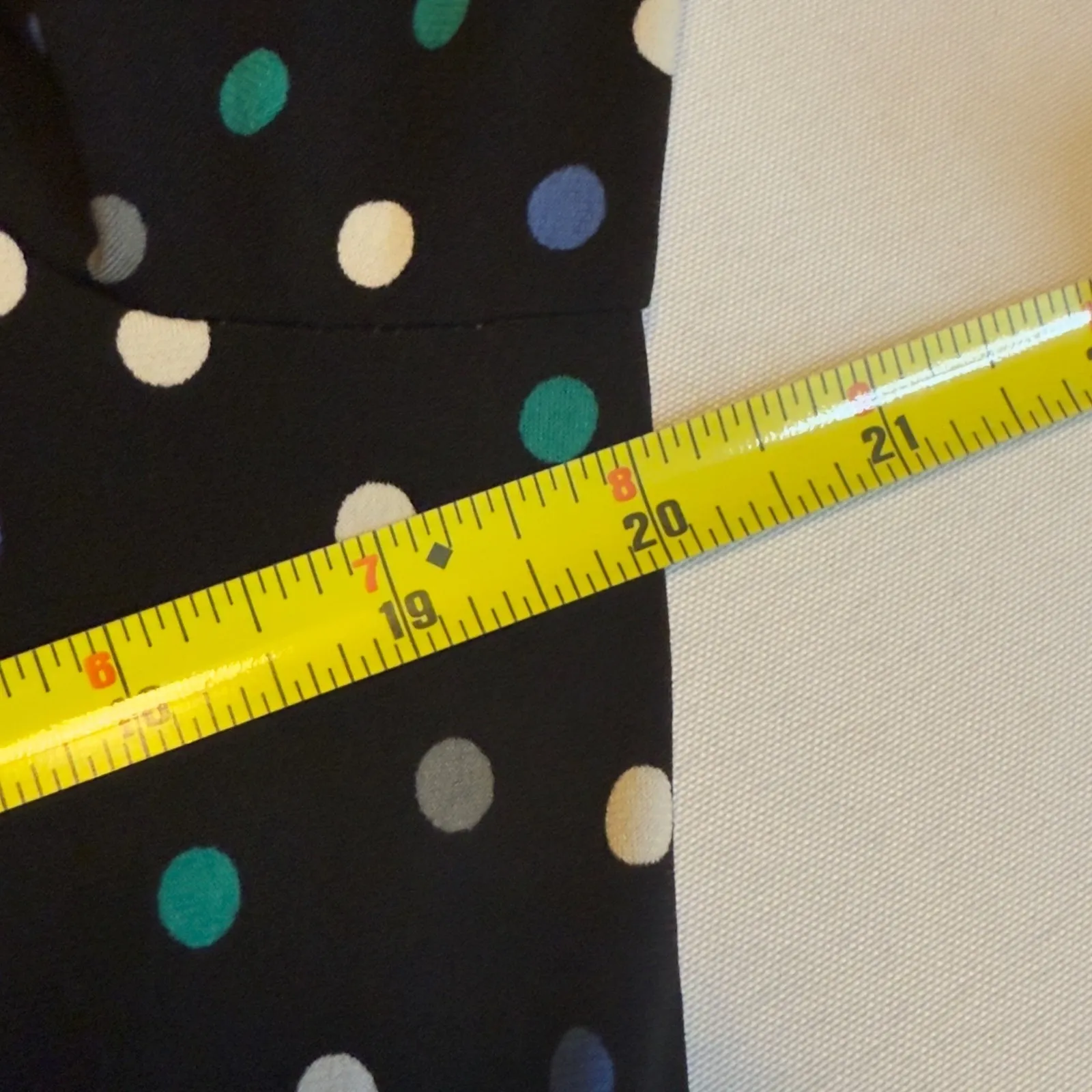 London Times Dress Black Polka Dot Wrap Long Sleeve V Neck Tie Waist Midi Sz 12 - Image 13