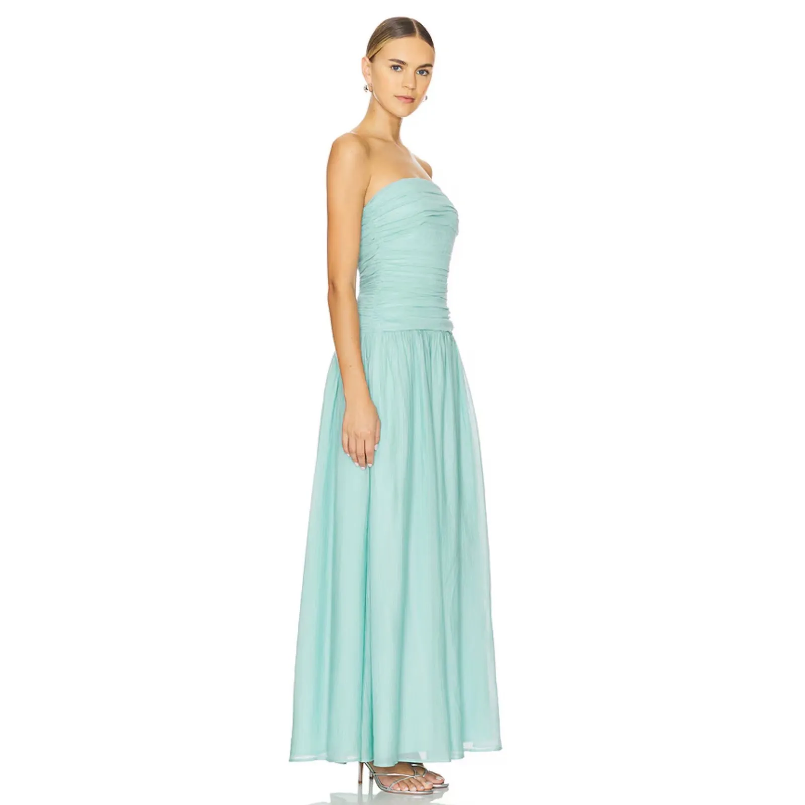 Line & Dot Delia Strapless Maxi Dress in Teal Size Small - Image 2