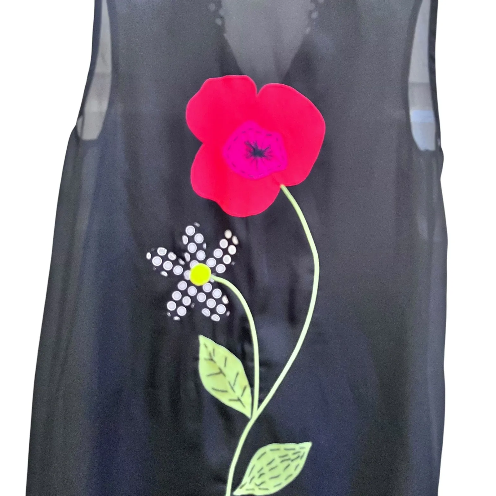 Gottex Black Sheer Sleeveless Bathing Suit Cover Up Tunic size M/ L - Image 4