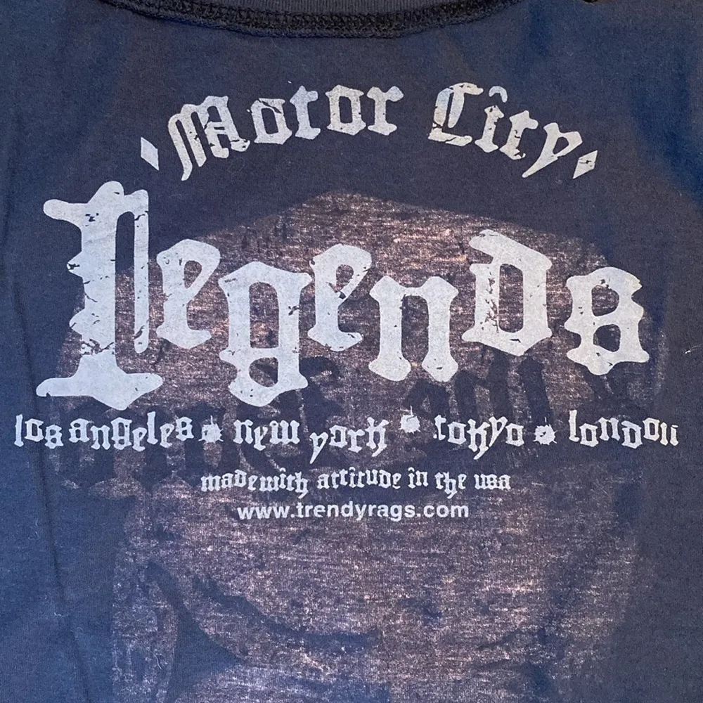 Motor City Legends Union Jack Skull Crossbones Blue Foil T - Image 5