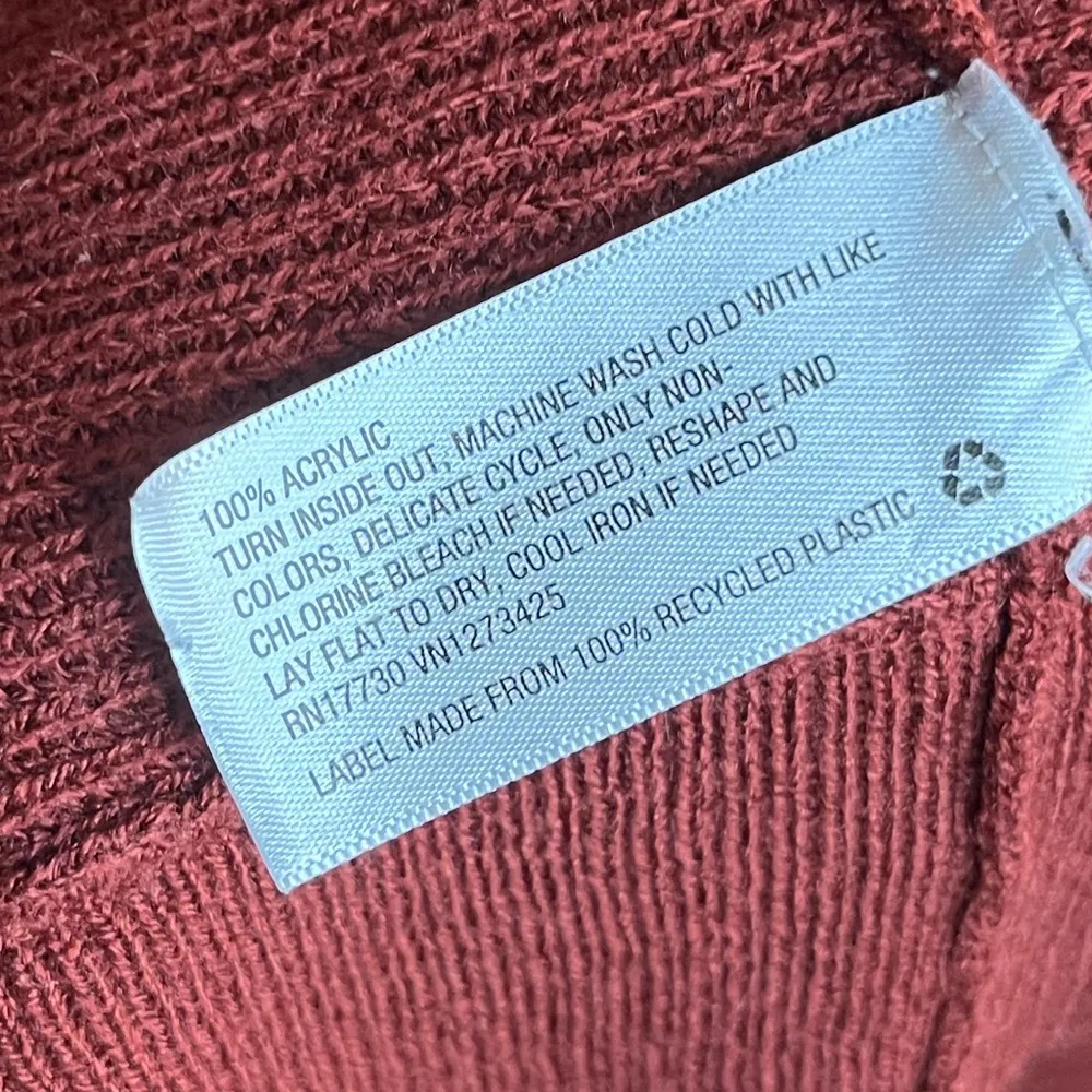 Maroon Long Sleeve Open Front Bat Wing Knit Cardigan Sweater Size XS - Image 6