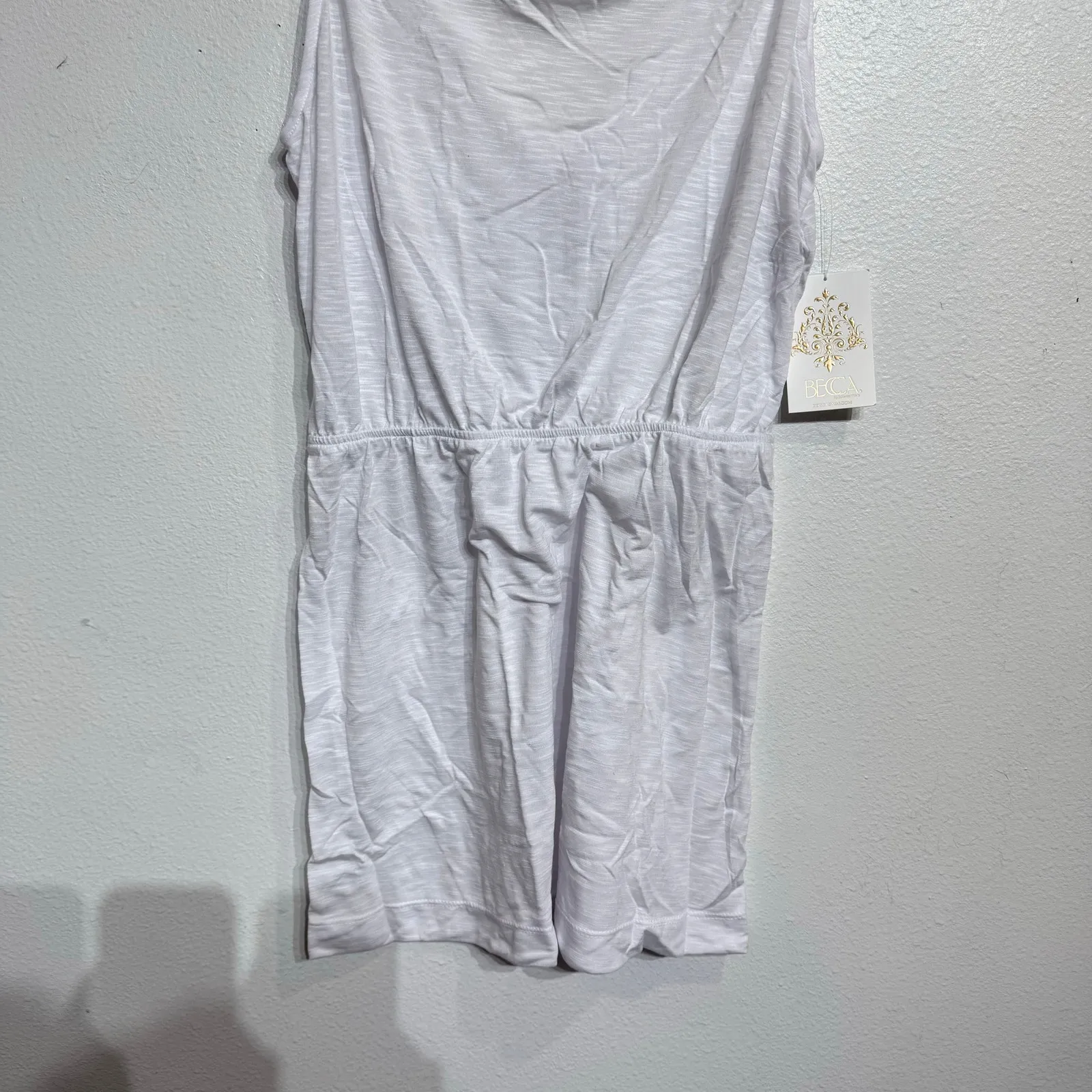 Becca by Rebecca Virtue White Reversible Swim Cover Mini Dress Sz S NWT - Image 4