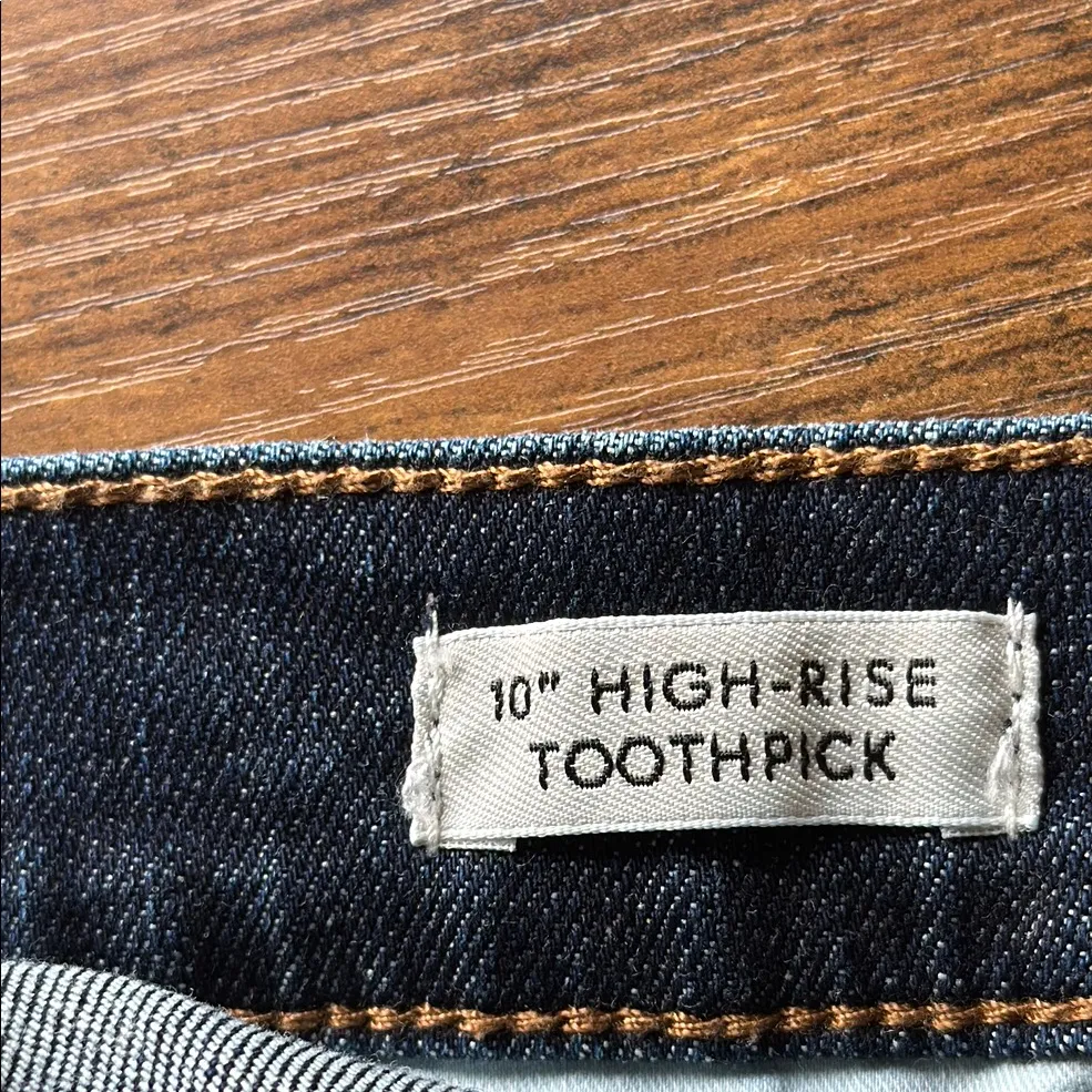 J. Crew 10”High Rise Toothpick Blue Jeans Button Fly Size 31 - Image 6