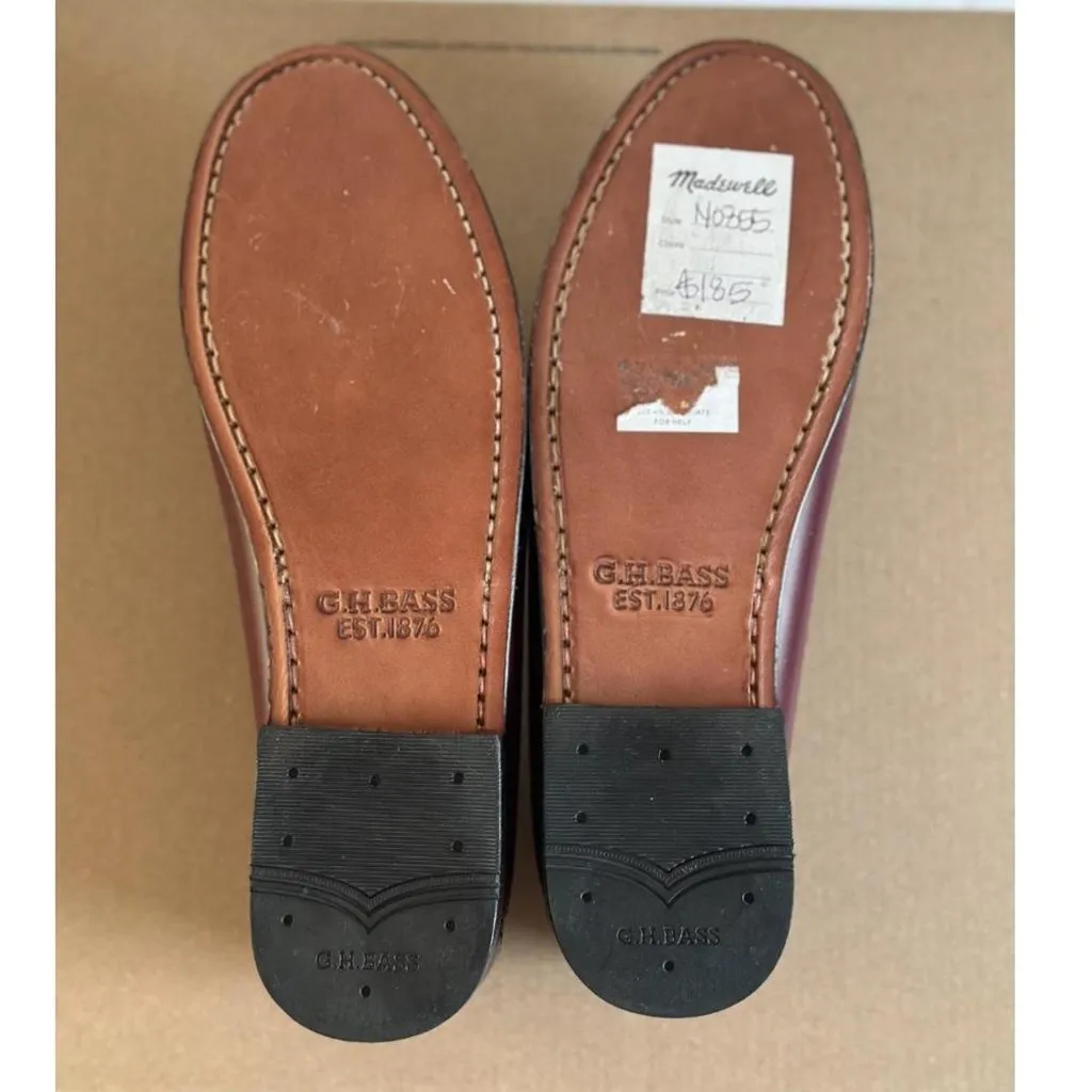 Madewell x G.H.BASS Whitney Weejuns Loafers in Wine White, Size 7.5 - Image 13