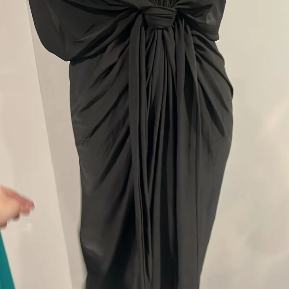 NWT MISA Los Angeles Womens Domino Maxi Spaghetti Strap Rouched Dress Black - M - Image 7