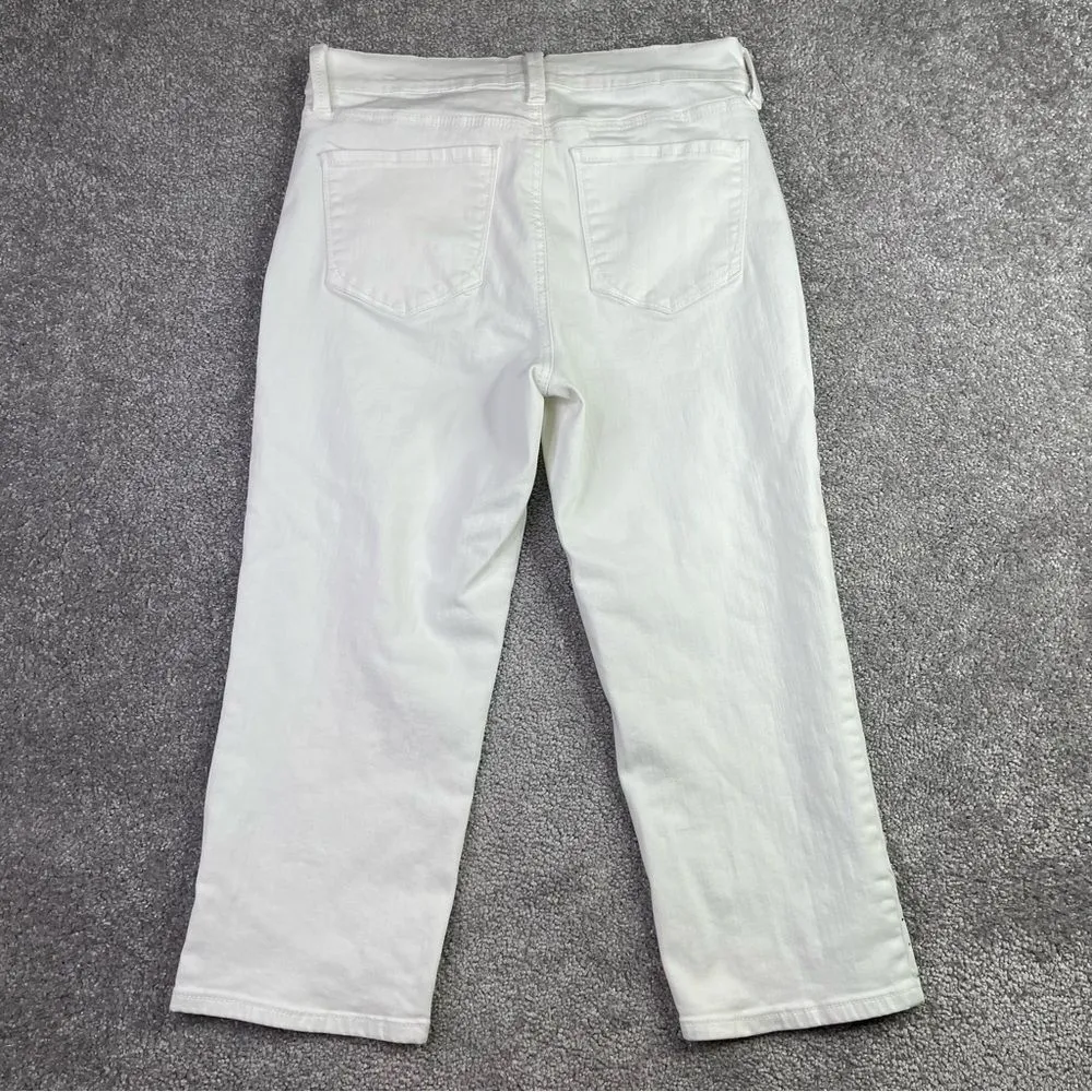 NYDJ Jeans Women's 6 White Straight Crop Capri Mid-Rise Stretch Denim - Image 5