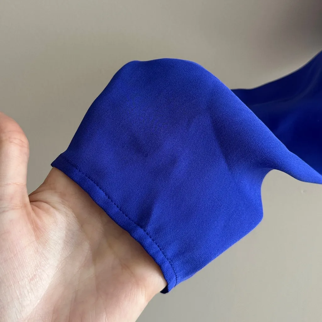 Fleur Du Mal Georgette Cold Shoulder Top, Electric Blue, Size XS, NWT Blue - Image 8