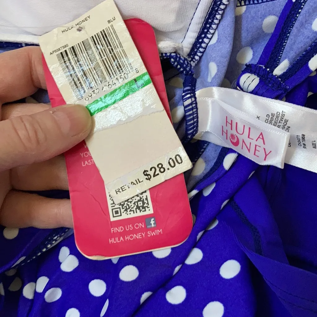 Hula Honey New Royal Blue Polka with Royal Blue Boyshorts A80 - Image 3