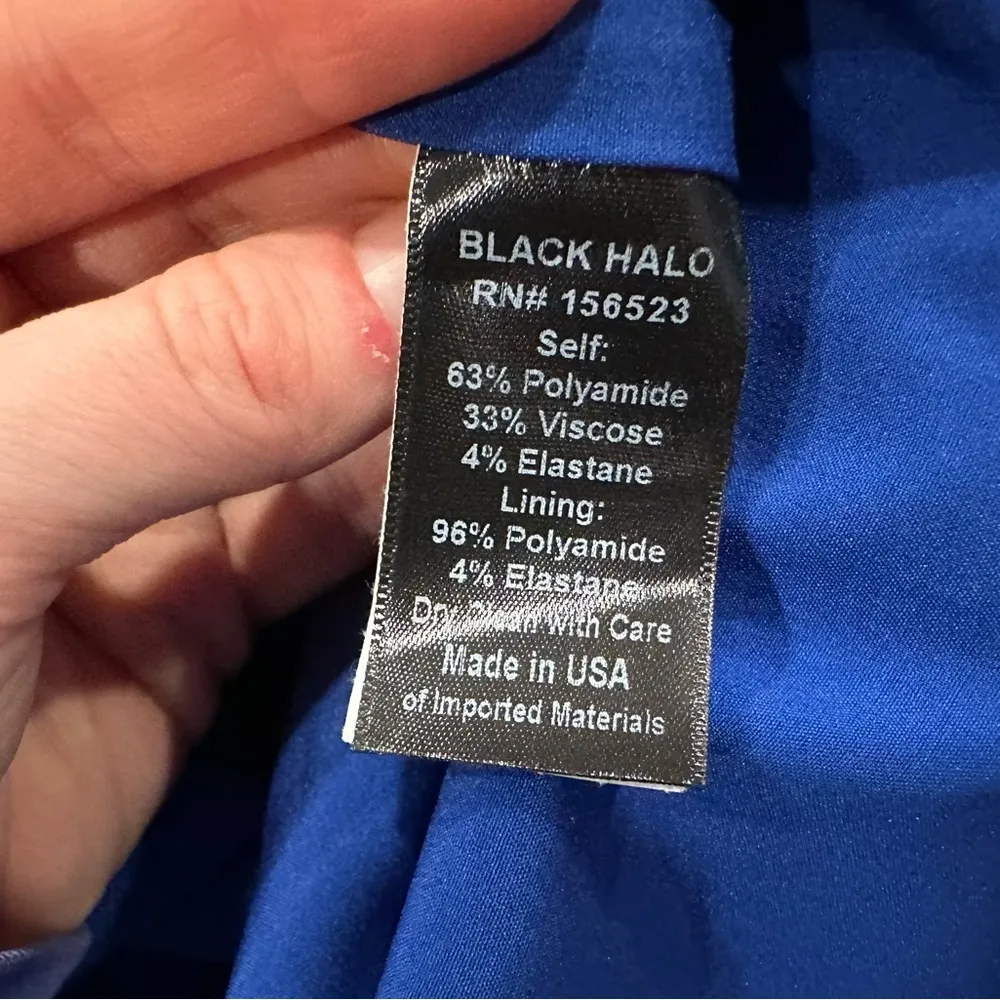 Black Halo Jackie O Dress Cobalt Blue 10 - Image 9