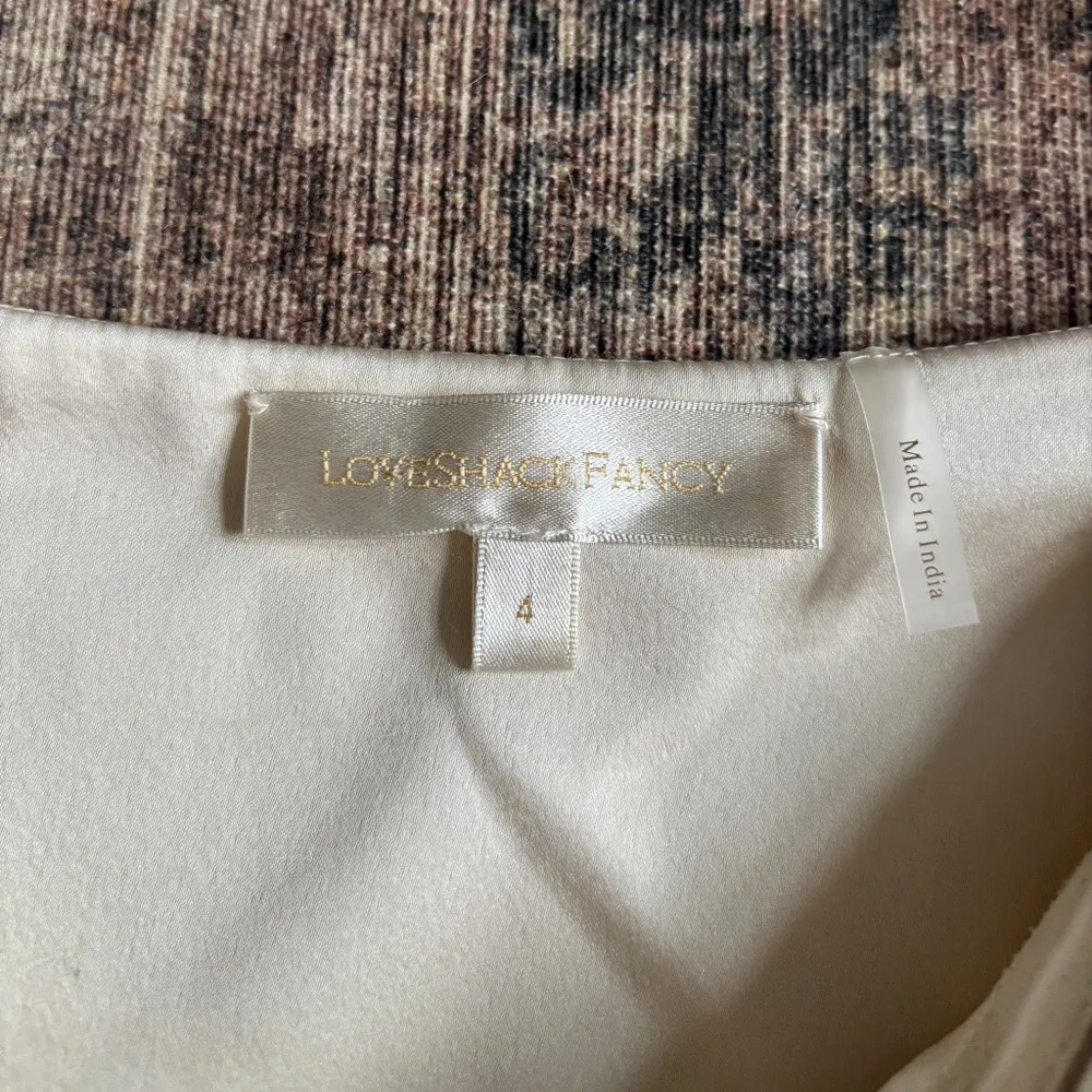 LoveShackFancy Cailey Off-The-Shoulder Draped Mini Dress Size 4 - Image 9