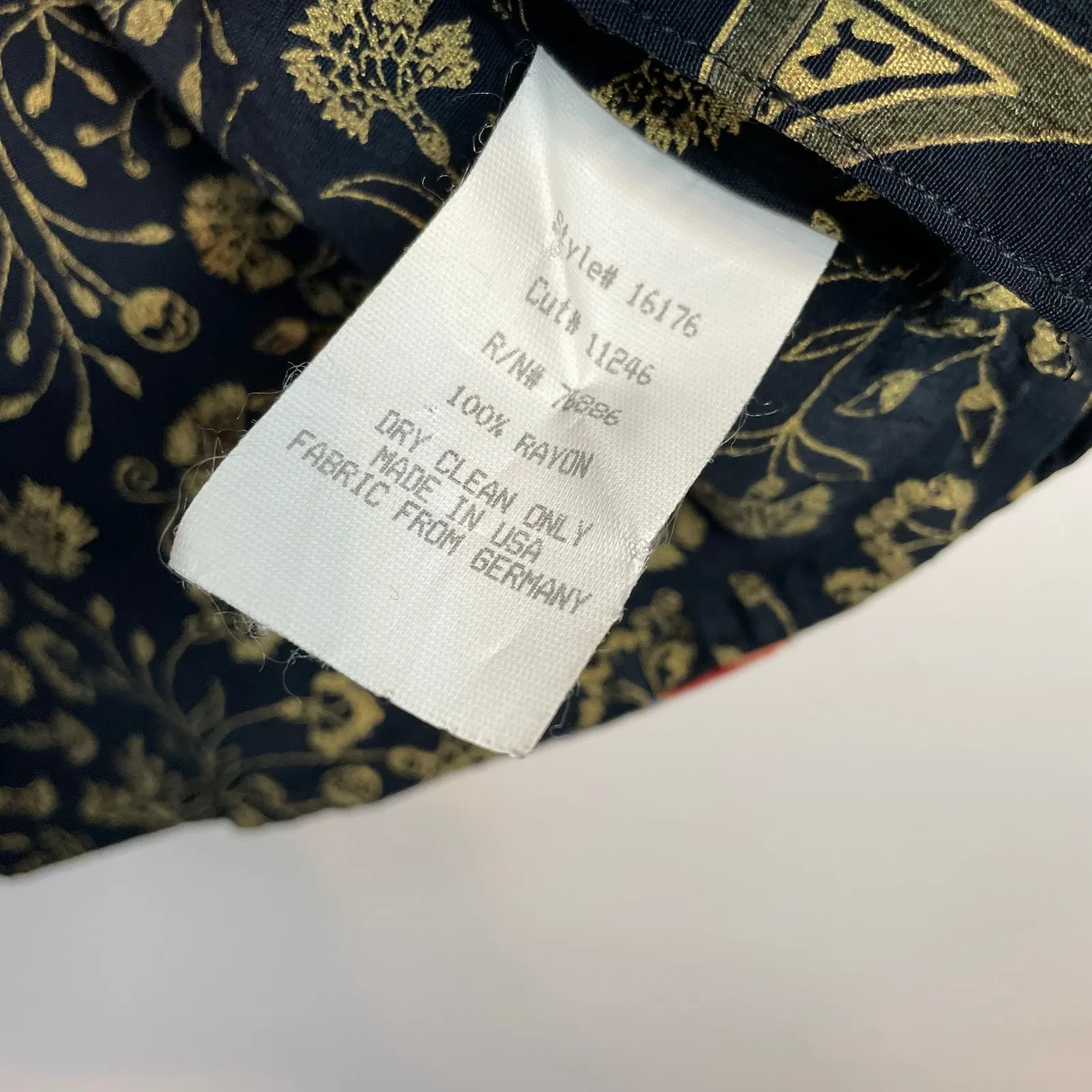 Vintage 90s Dorothy Schoelen Platinum Black Asian Art Deco Floral Open Jacket M Size M - Image 10