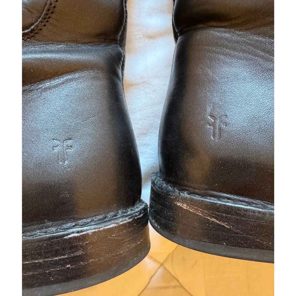 FRYE Tall Leather Riding Boots Heeled Knee High Size 9 - Image 5