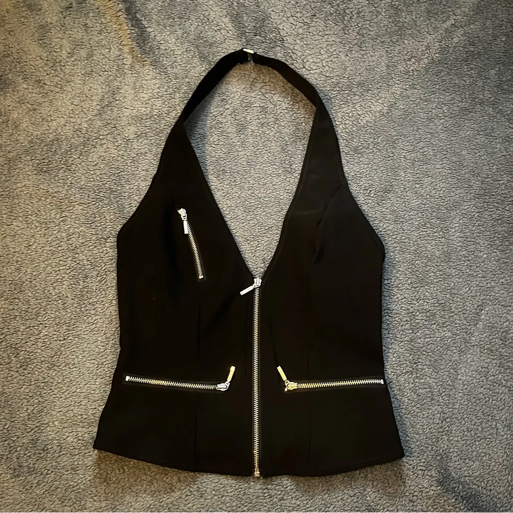 White Fox black halter top size XS - Image 2