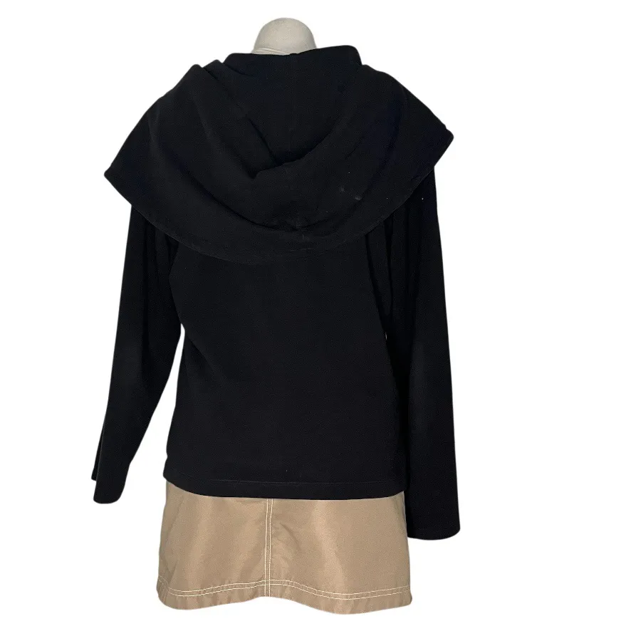 4 Love And Liberty JOHNNY WAS Black Hoodie Laser Cut Oversized Collar Size Large - Image 2