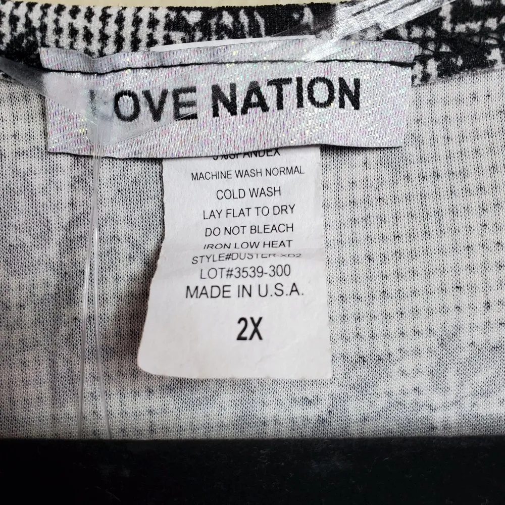 𝅺Black roses print size 2XL techno plus size knit duster /kimono/ - Image 4