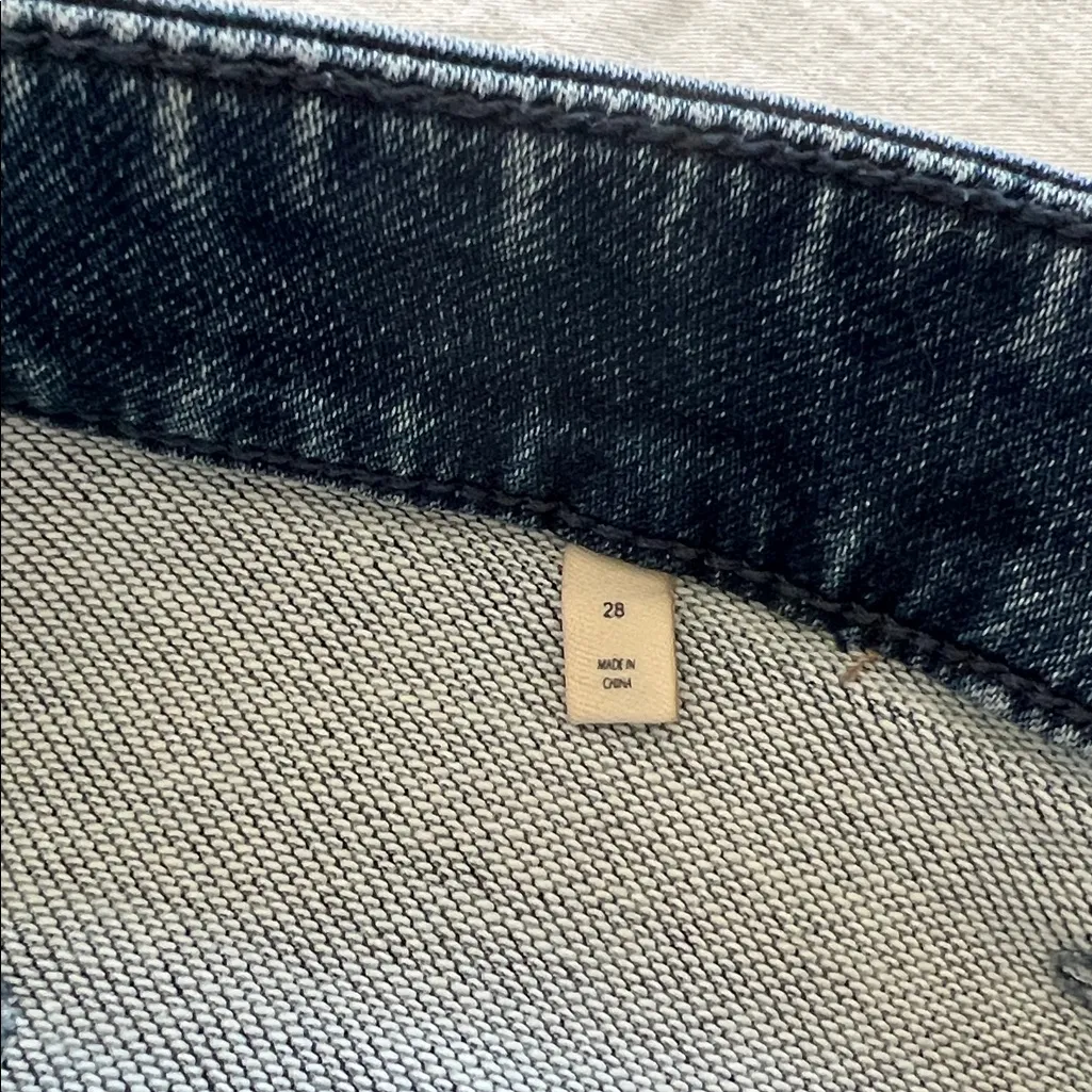 Faherty Women's Stretch Terry Patch Pocket Flare Jeans in a dark blue wash 28 - Image 9