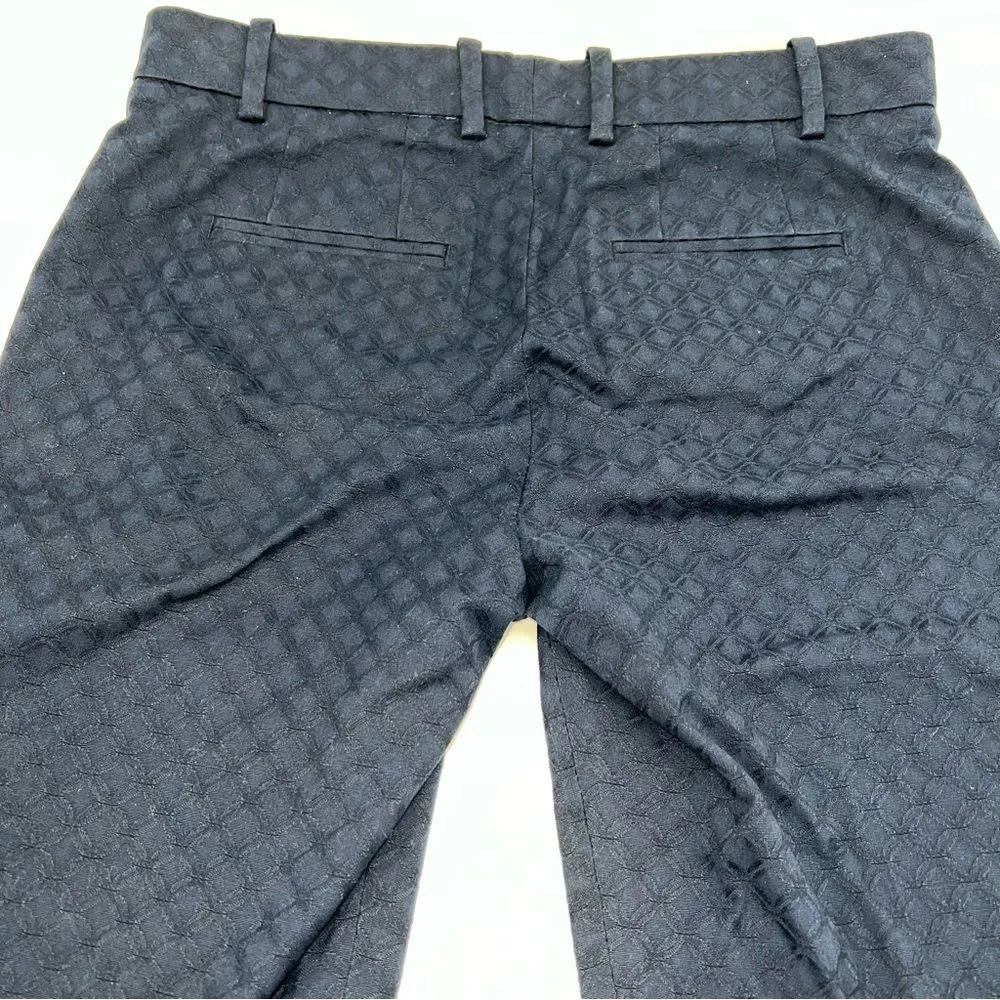 Gap Slim Crop Jacquard Weave Geometric Pattern Navy Flat Front Mid Rise Pants-0R - Image 6