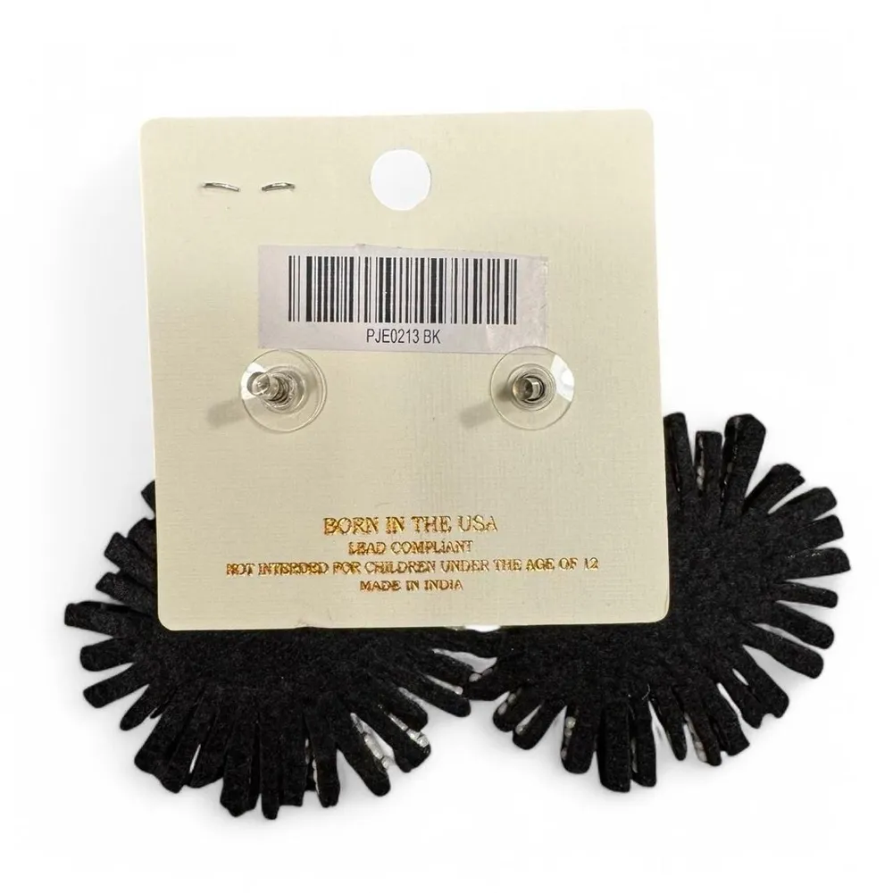 Bohemian Multicolor Beaded Evil Eye Drop Earrings, Statement Oversized Chic Black - Image 3