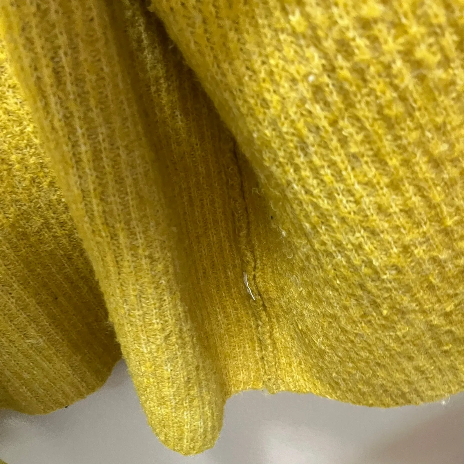 ZARA Chunky Knit Cardigan Sweater Oversized Mustard Yellow Open Front Sz Medium - Image 5