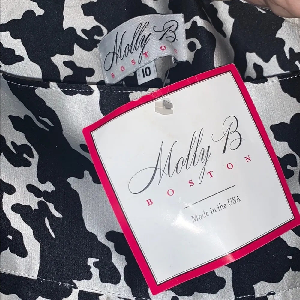 Molly B Boston Houndstooth Pleated Skirt Black Size 10 - Image 3