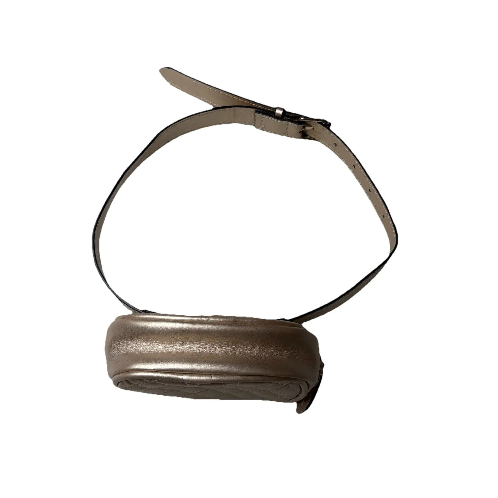 Unbranded Belt Bag Adjustable Strap Waist Bag Fanny Pack Crossbody Quilted Purse Gold - Image 2