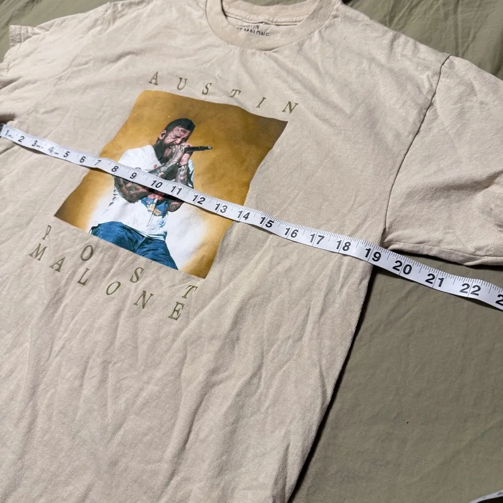Post Malone Unisex Graphic Beige Tee Large Tan - Image 6