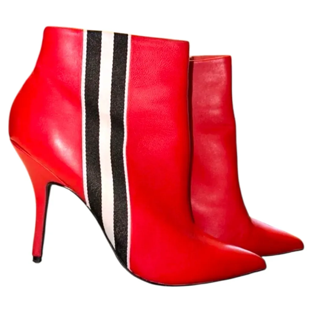 Steve Madden Red leather Stiletto Ankle Boots - Image 2